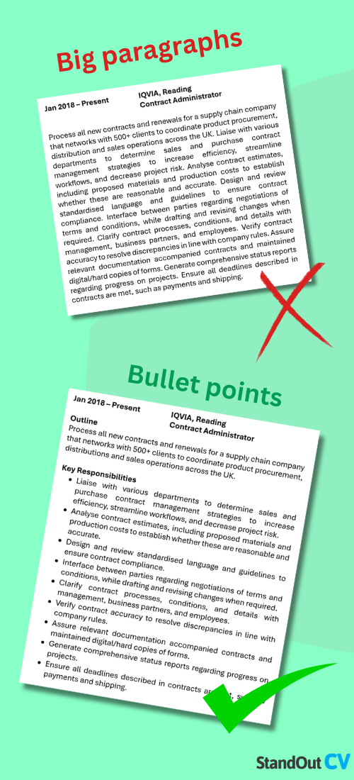 CV bullet points